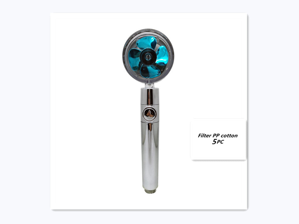 Strong Pressure Shower Head – Turbo Propeller Water Saving Handheld Spray