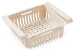 Space-Saving Fridge Storage Rack – Expandable Refrigerator Drawer Organizer Basket