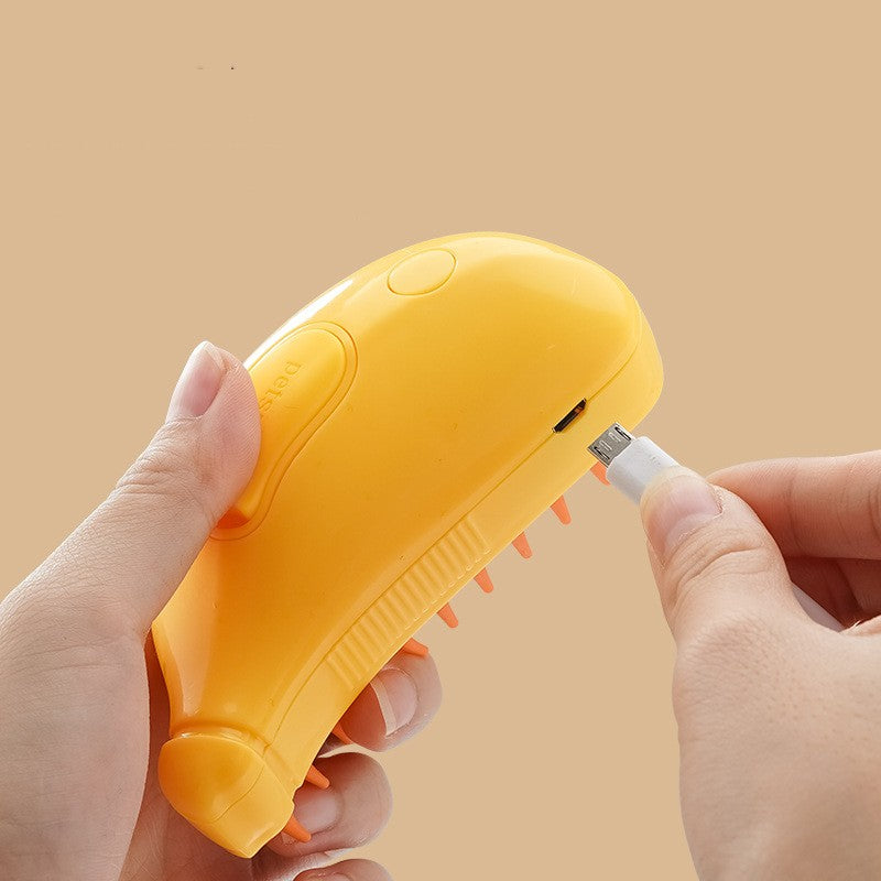 3-in-1 Pet Steam Brush for Dogs & Cats | Steam Spray Grooming Comb