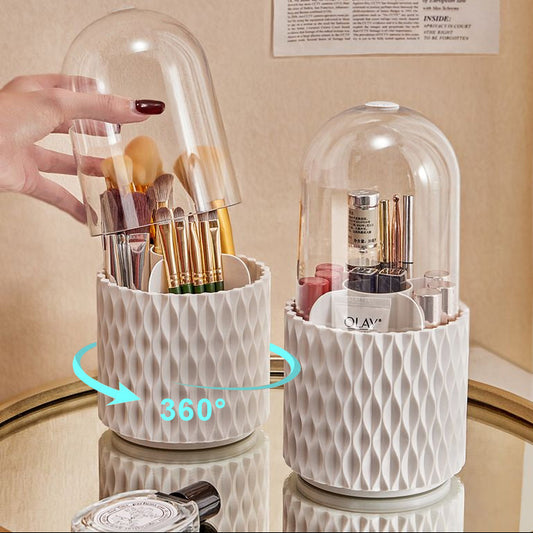 360° Rotating Large Makeup Organizer – Brush & Pen Storage Holder