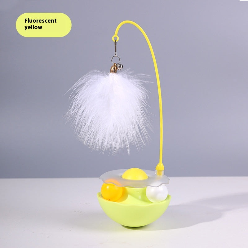 Smart Cat Toy – Interactive Tumbler with Feather Wand & Treat Ball