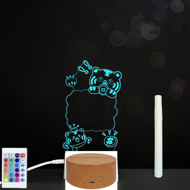 Glow Writing 3D Acrylic Board – LED Message Night Light for Notes, Reminders & Home Decor
