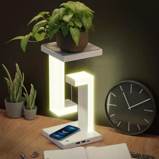 Smart Wireless Charging Balance Lamp – Floating LED Desk Lamp for Bedroom