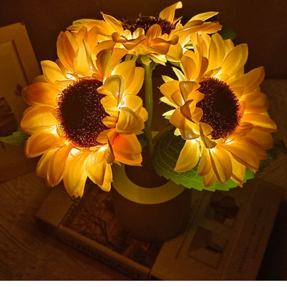 Sunflower LED Night Light – Rechargeable Decorative Desk Lamp for Home & Bedroom Decor