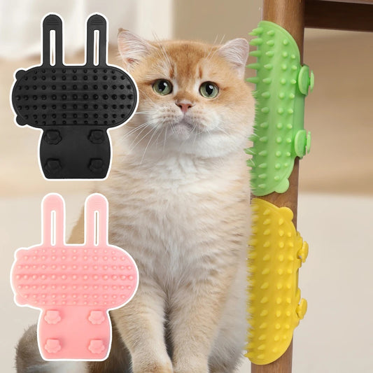 Ultimate Cat Self Grooming Tool | Wall Corner Hair Remover & Scratcher Brush