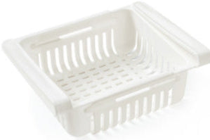 Space-Saving Fridge Storage Rack – Expandable Refrigerator Drawer Organizer Basket