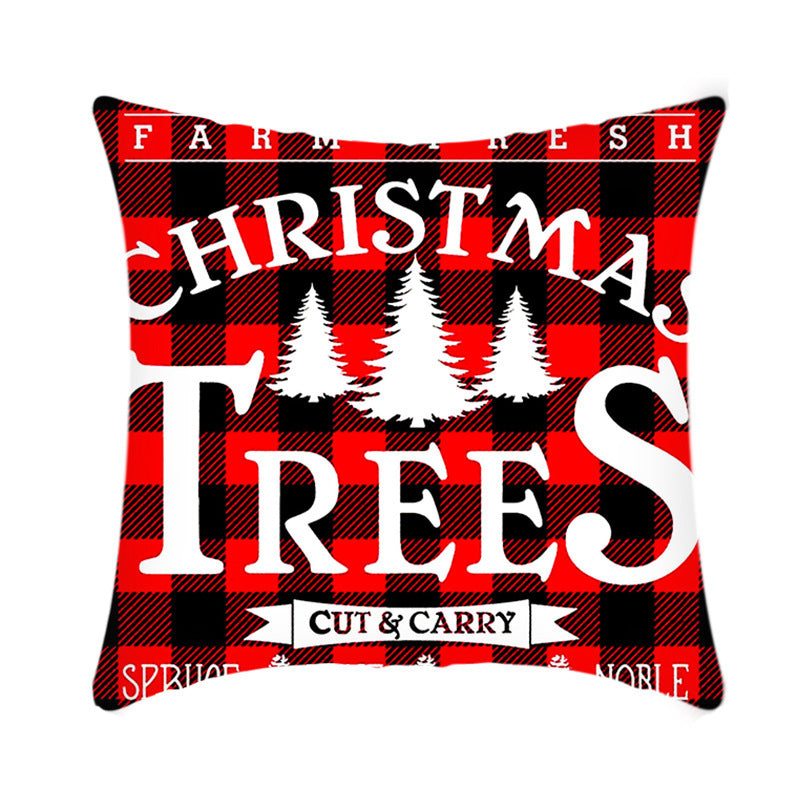 Christmas Decorative Cushion Cover Elk Santa Claus | Festive Sofa Pillow Xmas Home Decor