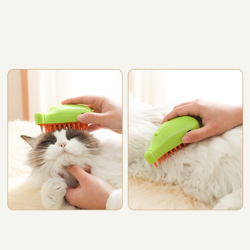 3-in-1 Pet Steam Brush for Dogs & Cats | Steam Spray Grooming Comb