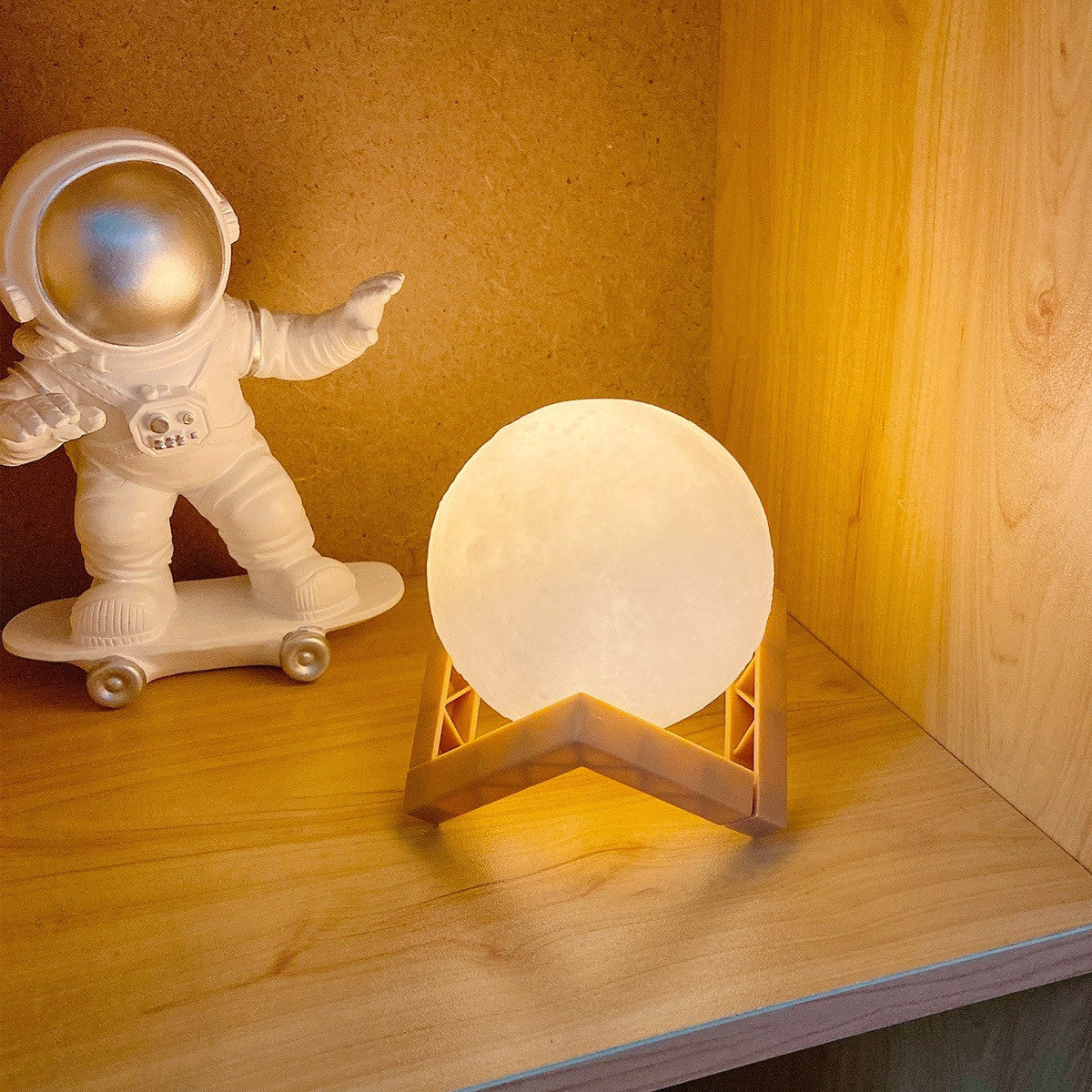Aesthetic Moon Lamp LED Night Light – 3D Printed Touch Lamp for Room Decor