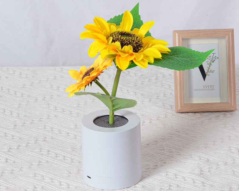 Sunflower LED Night Light – Rechargeable Decorative Desk Lamp for Home & Bedroom Decor