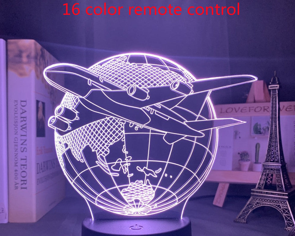 Custom Name LED Night Light – 3D Airplane Lamp for Kids Bedroom