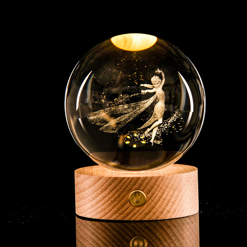 Galaxy Crystal Ball Night Light – 3D Laser Engraved Lamp for Cozy Room Vibes