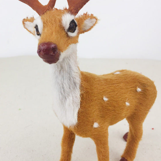 Festive Christmas Deer Ornament – 3D Elk Simulation Desktop & Window Holiday Decor