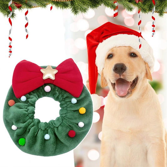 Christmas Pet Neck Scarf with Bow Knot – Party Dog Cat Accessory