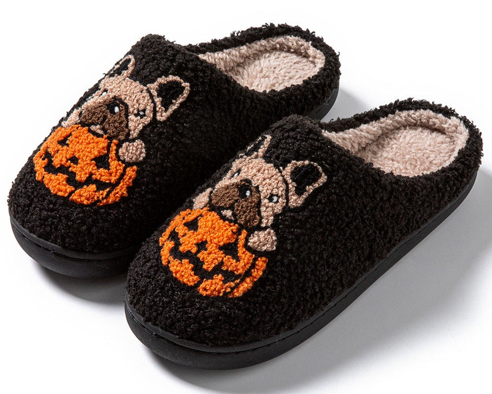 Halloween Cozy Slippers Pumpkin Style – Soft Warm Non-Slip Indoor Outdoor Home Shoes