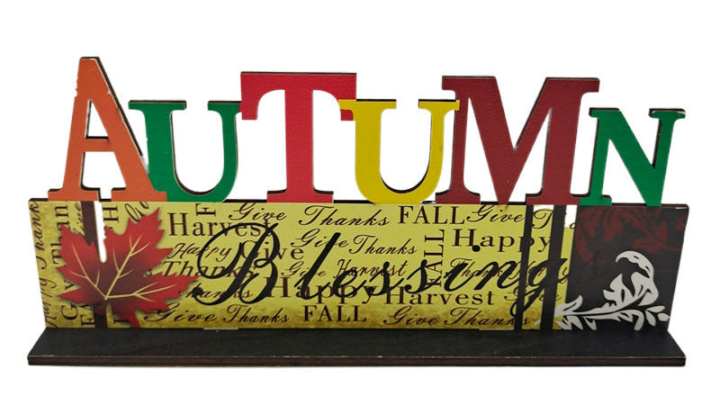 Thanksgiving Dinner Table Decor – Rustic Fall Signs & Harvest Wooden Ornaments