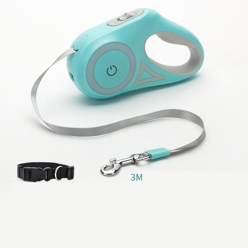 Rechargeable LED Retractable Dog Leash | Safe Night Walking Pet Leash
