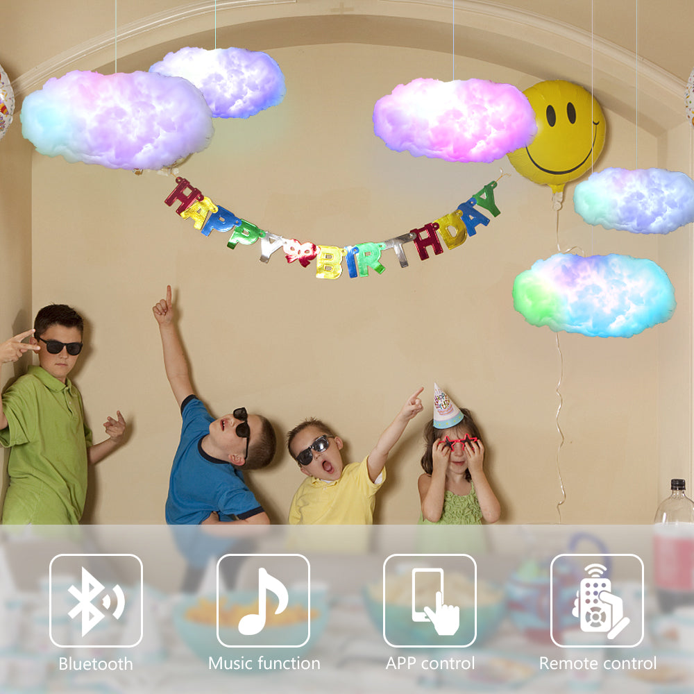 Smart USB Cloud Ceiling Light RGBIC LED – App Control Music Sync Gaming Room Aesthetic Lighting