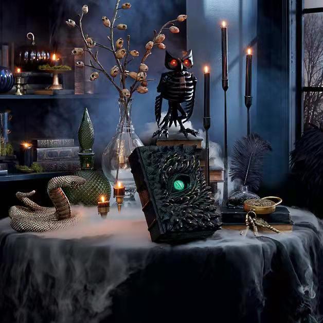 Halloween Dragon Book Sculpture – Realistic Fantasy Decor for Home & Room Styling