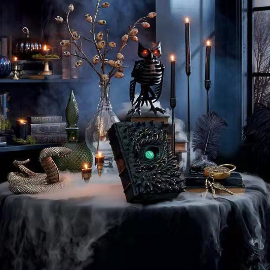 Halloween Dragon Book Sculpture – Realistic Fantasy Decor for Home & Room Styling