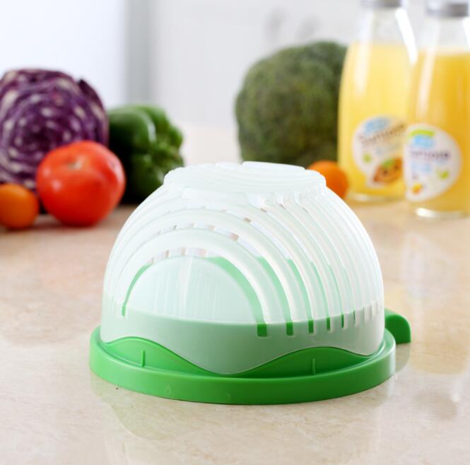 Healthy Living Salad Cutter Fruit & Vegetable Chopper – Quick Prep Kitchen Tool
