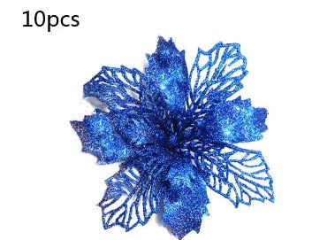 Christmas Glitter Fake Flowers – Festive Tree Decorations for Home & Party Setup