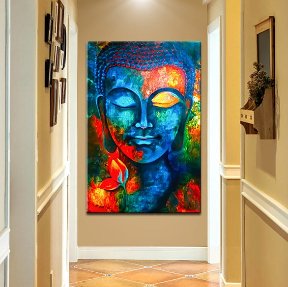 Modern Buddha Canvas Art – Inspirational Buddhism Posters for Living Room