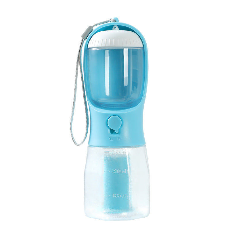 Compact 3-in-1 Dog Water Bottle Travel Cup | Portable Pet Feeder & Poop Bag Dispenser
