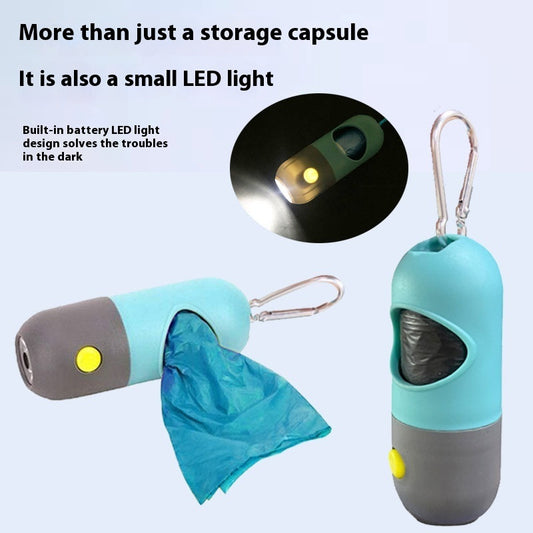 Dog Walking Accessory – LED Poop Bag Dispenser for Safe Night Walk