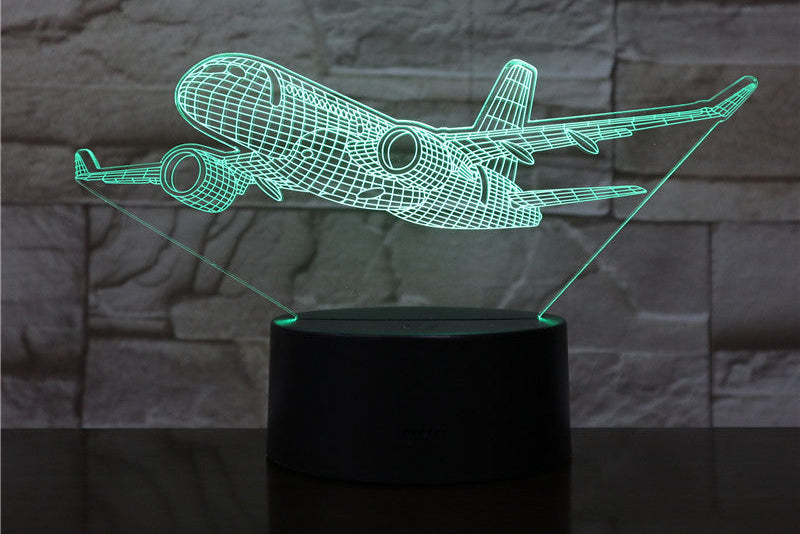 Custom Name LED Night Light – 3D Airplane Lamp for Kids Bedroom