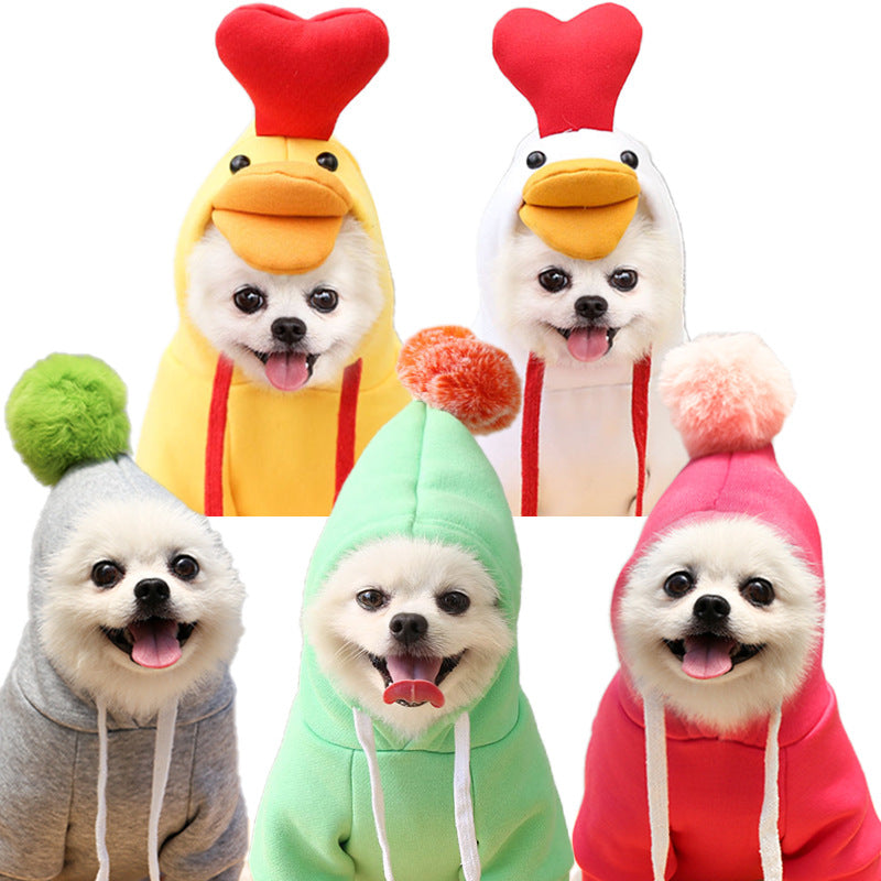 Cozy Dog Hoodie for Small Dogs – Cute Fruit Winter Pet Clothing Outfit