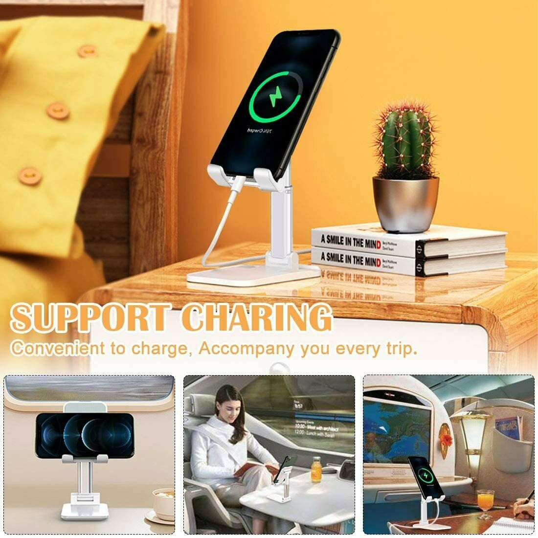 Portable Phone Stand for Desk – Adjustable Foldable Holder for iPhone & Tablet
