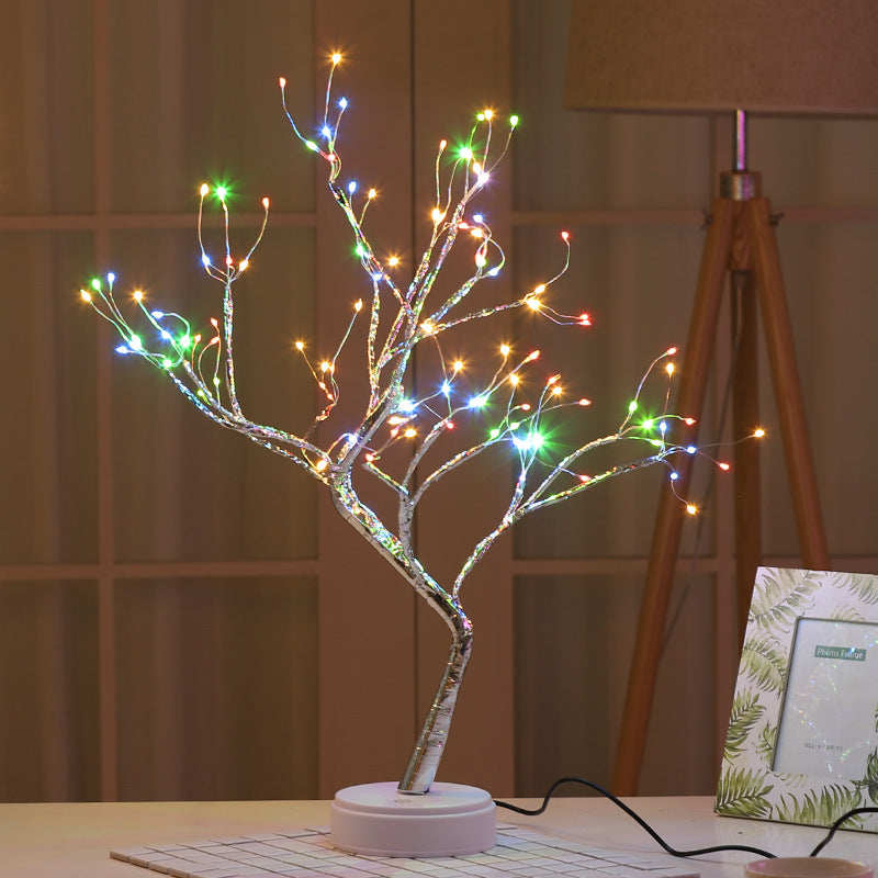 Pearl Star LED Tree Lamp – Touch Switch Night Light for Bedroom, Desk & Aesthetic Room Decor