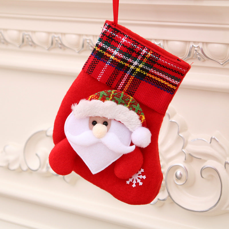 Santa Christmas Socks Hanging Bag – Festive Tree Ornament Gift Storage