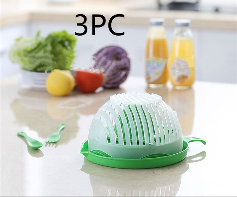 Healthy Living Salad Cutter Fruit & Vegetable Chopper – Quick Prep Kitchen Tool