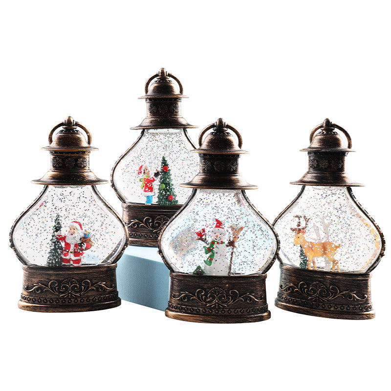 Snowflake Crystal Ball Christmas Decoration – LED Holiday Table Decor Night Light