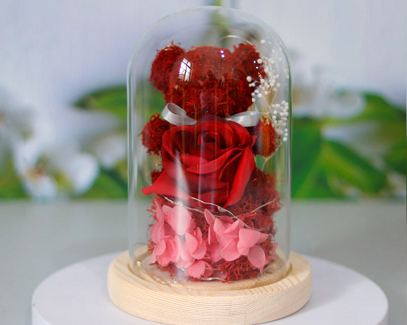 Eternal Rose Teddy Bear Gift Box – Romantic Valentine’s Day Gift for Girlfriend & Women