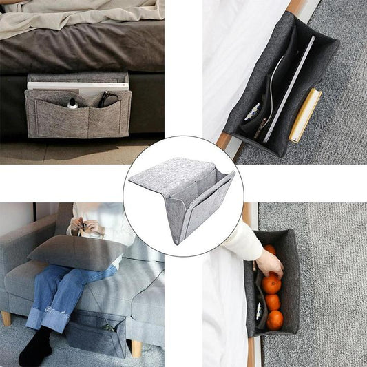 Felt Bedside Storage Organizer Bag – Anti-Slip Bed Hanging Pocket for Bedroom & Sofa Storage