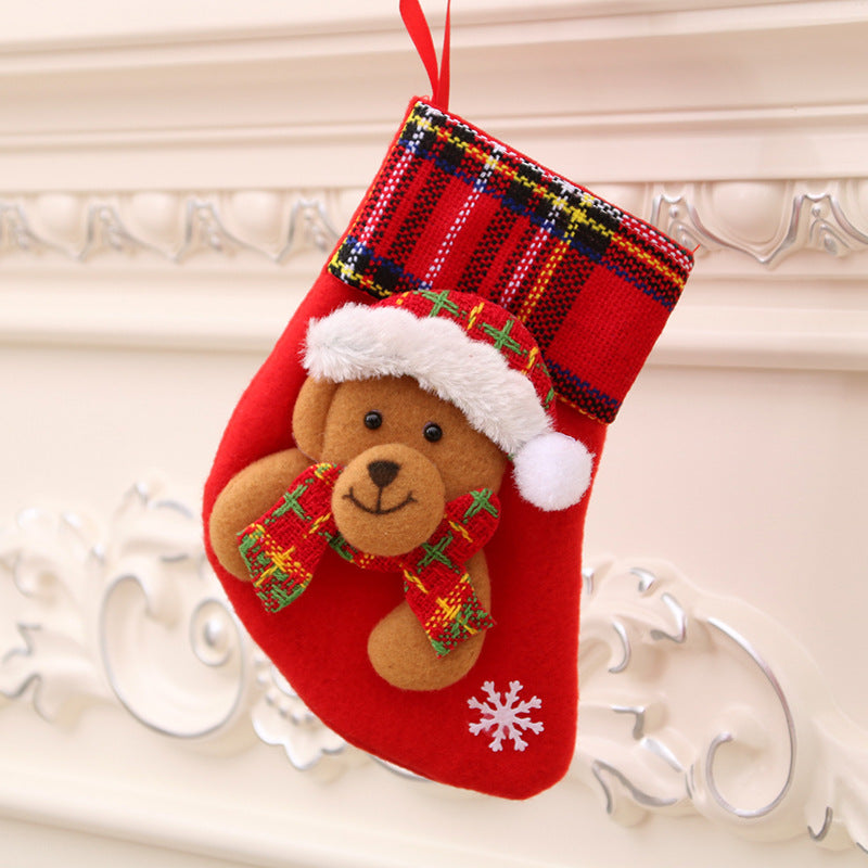 Santa Christmas Socks Hanging Bag – Festive Tree Ornament Gift Storage