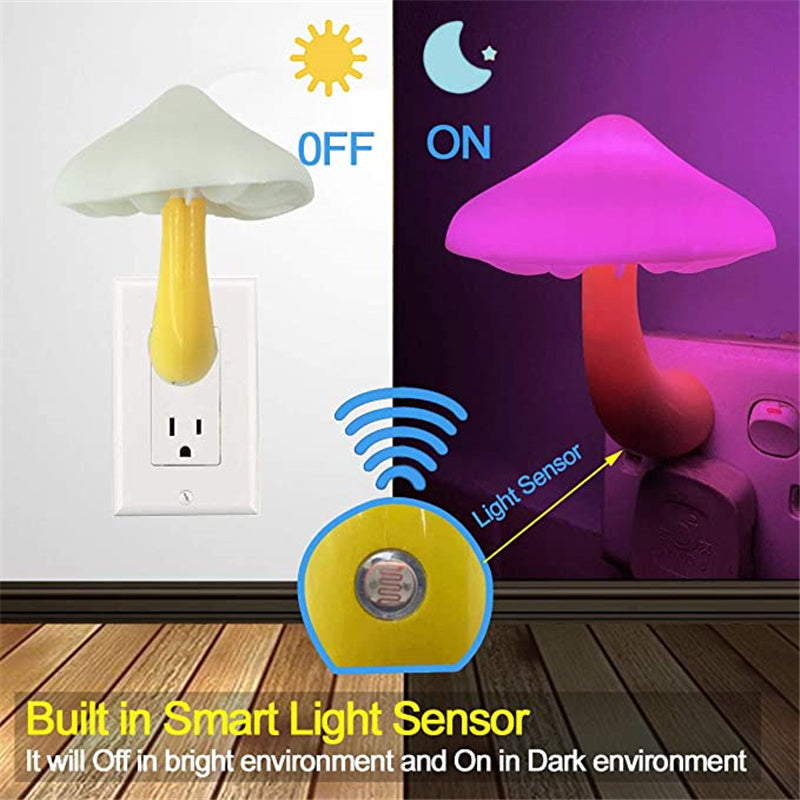 Sensor Mushroom Light – Plug, Forget, and Sleep Easy