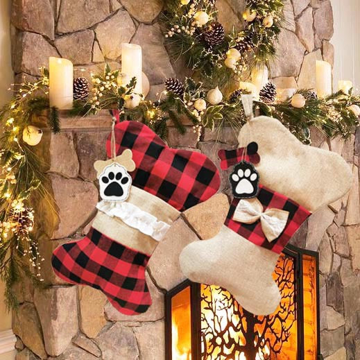 Christmas Stocking Socks Gift Bag – Ornament Holiday Gift Wrap Set