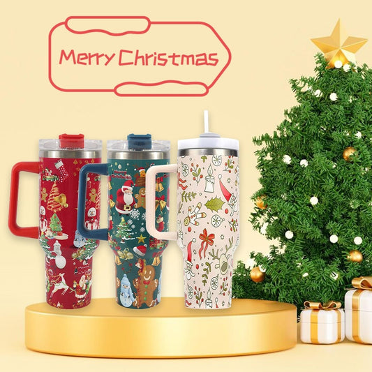 Christmas Travel Tumbler – Festive Mug for Hot or Cold Drinks