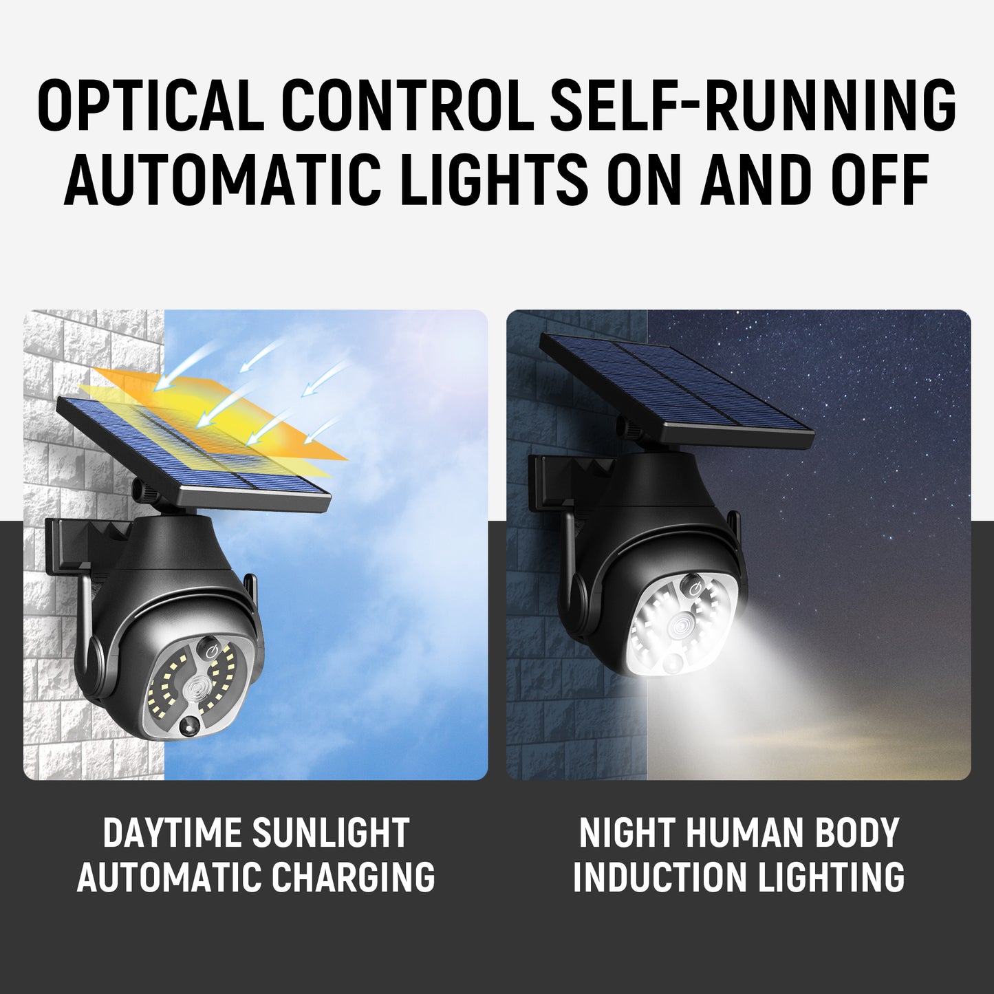 Solar LED Outdoor Wall Light Motion Sensor - Motion-sensor, waterproof, & energy-saving