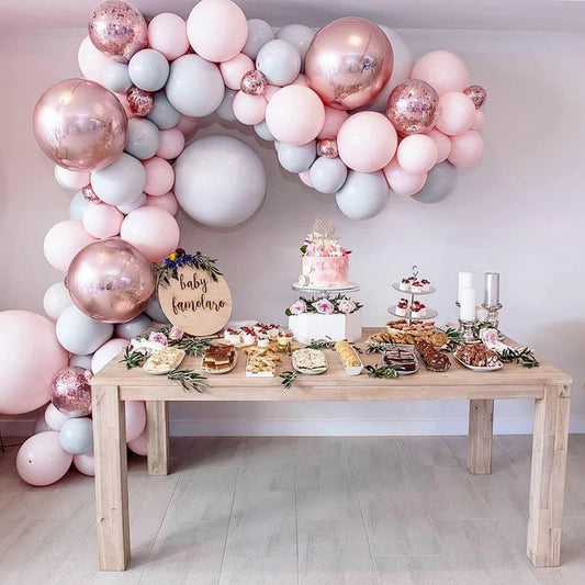 Pastel Macaron Balloon Garland – Rose Gold Balloon Kit for Wedding, Birthday & Party Decoration