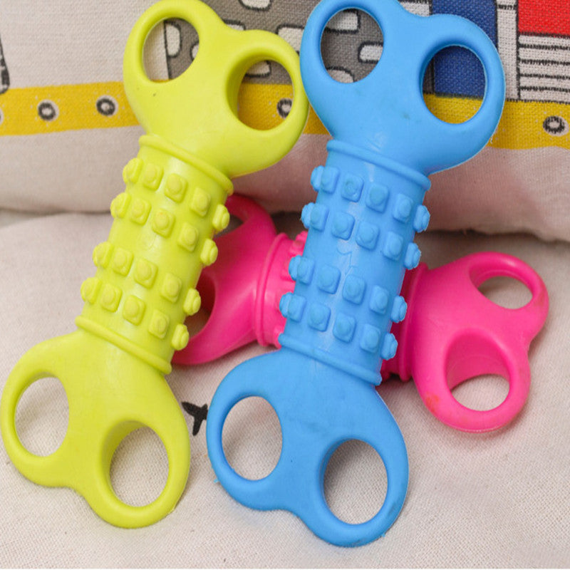 Durable Silicone Dog Bone Toy – Interactive Chew Toy for Puppies & Small Dogs