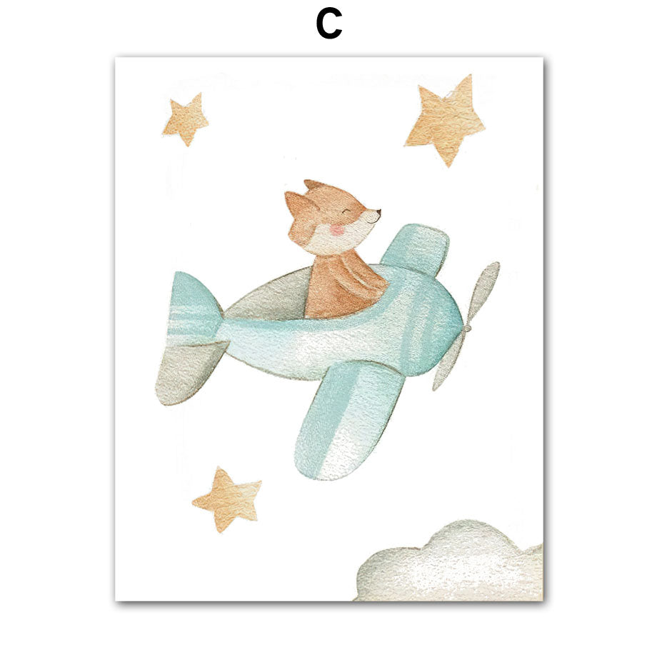 Scandinavian Kids Wall Art Canvas – Children’s Room Decor Poster for Nursery & Toddler Spaces