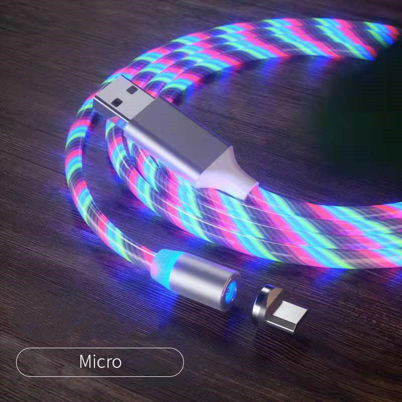 Magnetic Fast Charging Cable – LED Streamer USB Type-C & Micro USB Charger for All Devices