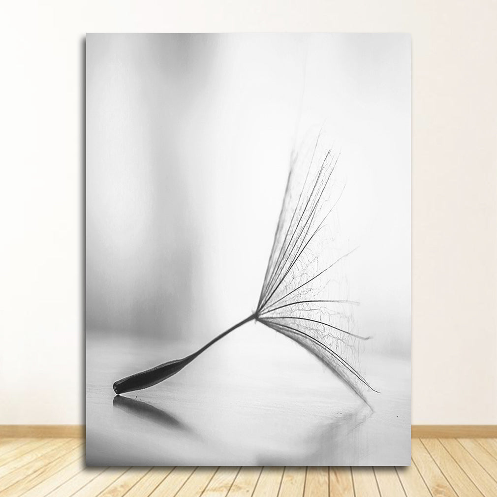 Frameless Abstract Flower Wall Art – Dandelion Canvas Painting Home Decor