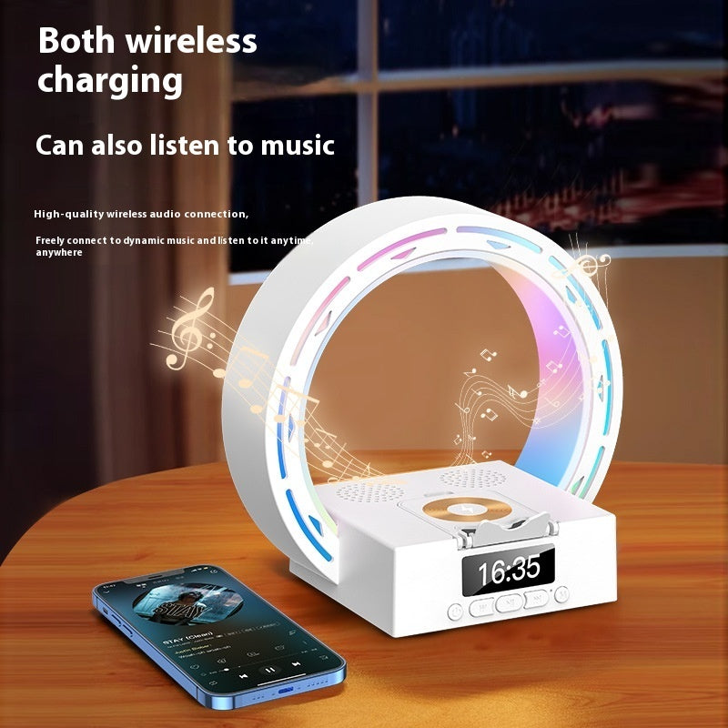 Smart Bedside Light with Speaker – Wireless Charger, Alarm Clock & LED Lamp