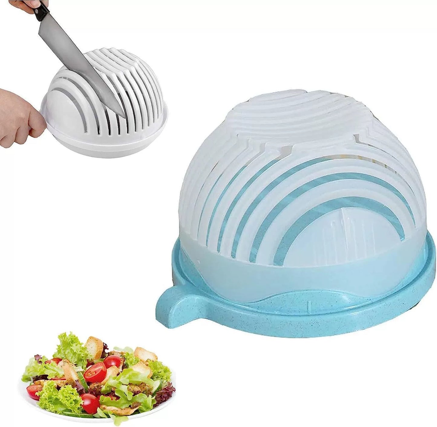 Healthy Living Salad Cutter Fruit & Vegetable Chopper – Quick Prep Kitchen Tool